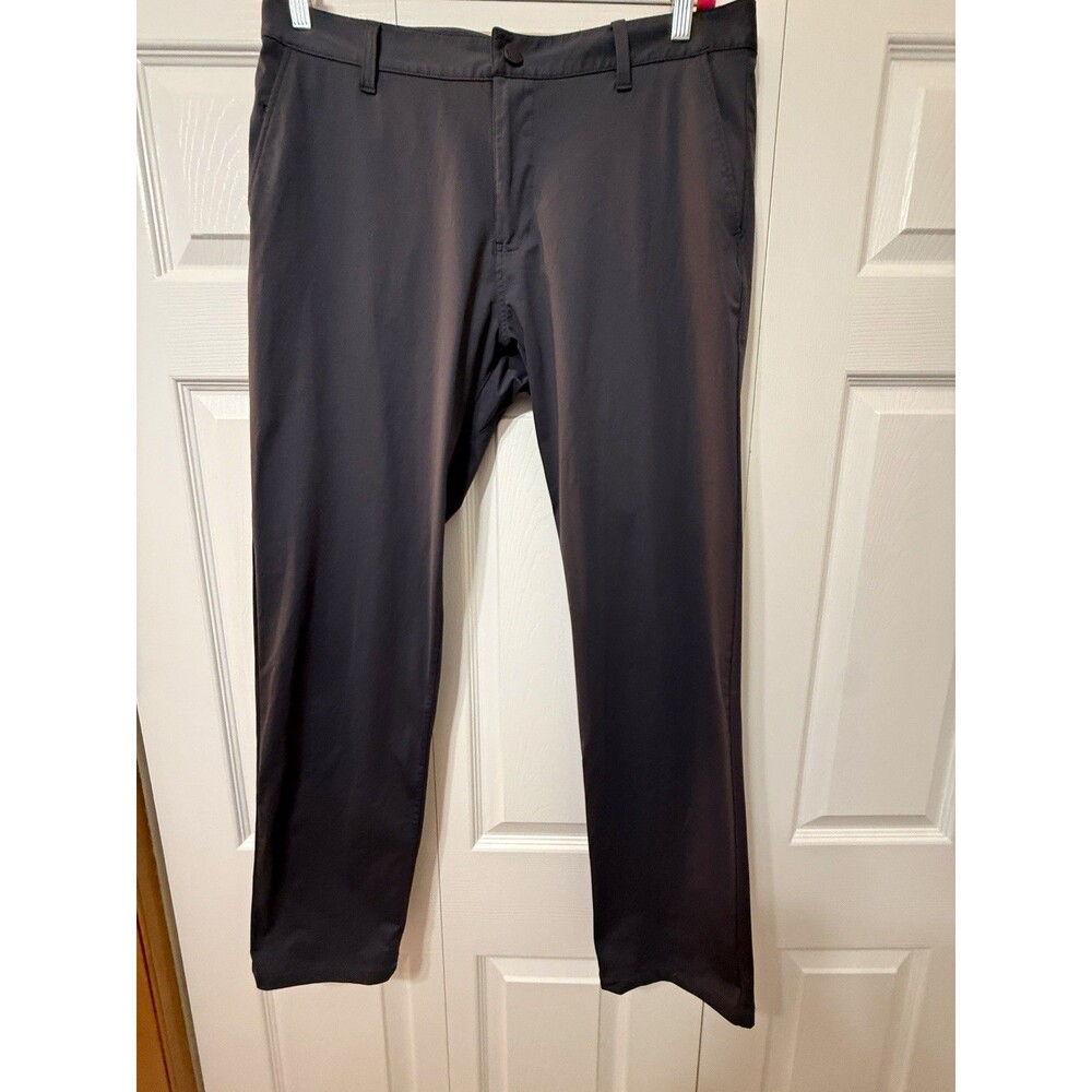 Rhone Gray Knit Polyester Slim Tapered Pants w/ Pockets Men’s 35" Waist